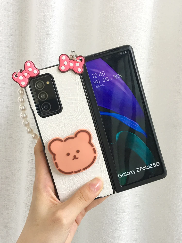 

Bear Pattern Creative Phone Cases for Samsung Galaxy Z Fold 2 Case 360 Full Protection Back Cover for Samsung Z Fold 2 5G Case