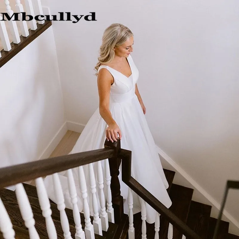 Mbcullyd великолепное ТРАПЕЦИЕВИДНОЕ свадебное платье длинное 2020 официальное с