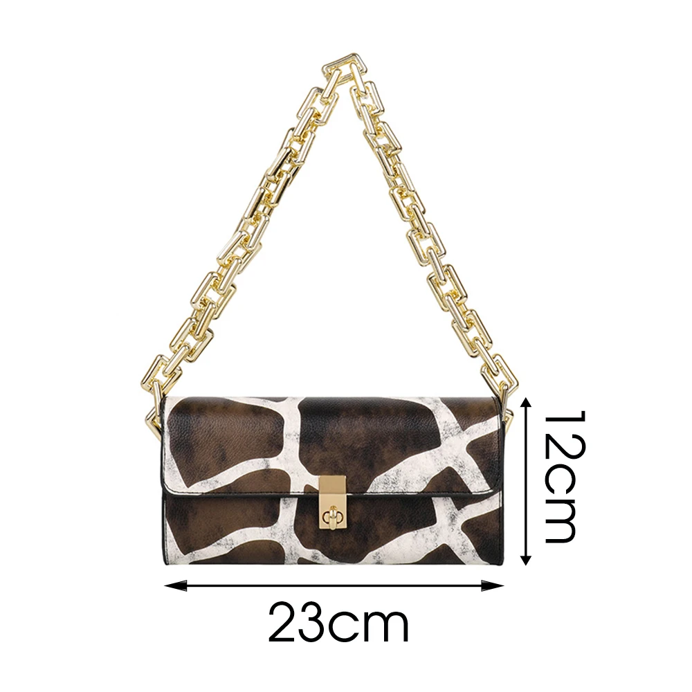 

Fashion Leopard Shoulder Bag For Women Winter New PU Leather Armpit Bag Designer Baguette Shape Bag Elegant Brands Lady Handbag