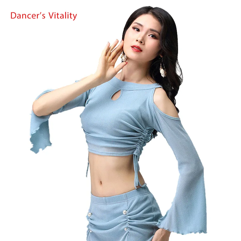 4 цвета топ танца с длинными рукавами и тройники танец живота топы M L XL|Танец