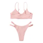 Женский сексуальный комплект бикини с высокой грудью и контрастным градиентным разрезом, Цельный купальник, бикини biquinis feminino 2021 biquini maillot de