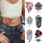 Водостойкая временная татуировка наклейка змея пион кружева хна флэш-татуировки Русалка бабочка боди-арт рука поддельные татуировки для женщин и мужчин