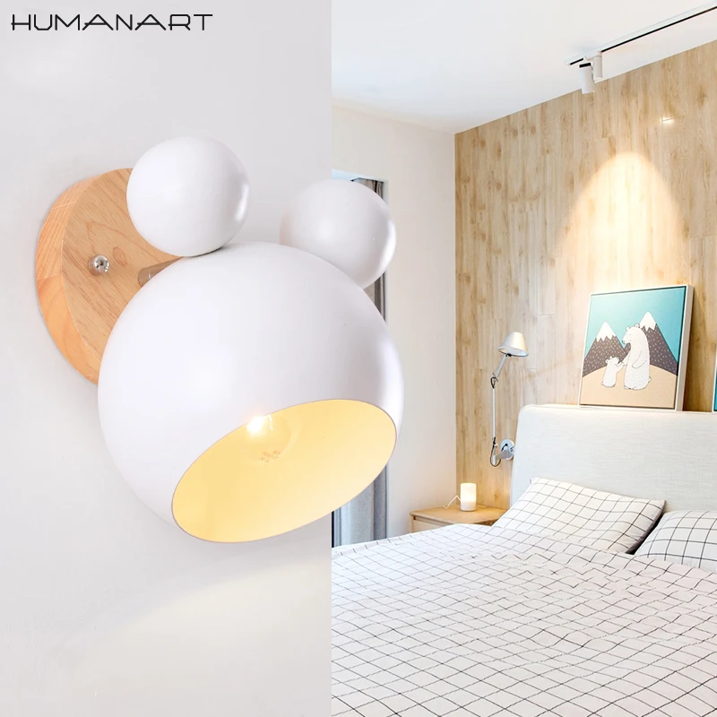 Креативные Деревянные Настенные светильники в скандинавском стиле макарон