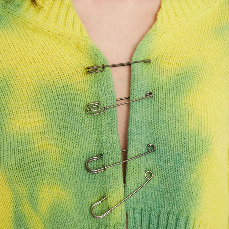 

Western Style New Fashion Tie-dye Modern Batwing Sweater Women Knitted Cardigans Pin Short High Waist Loose Sweater