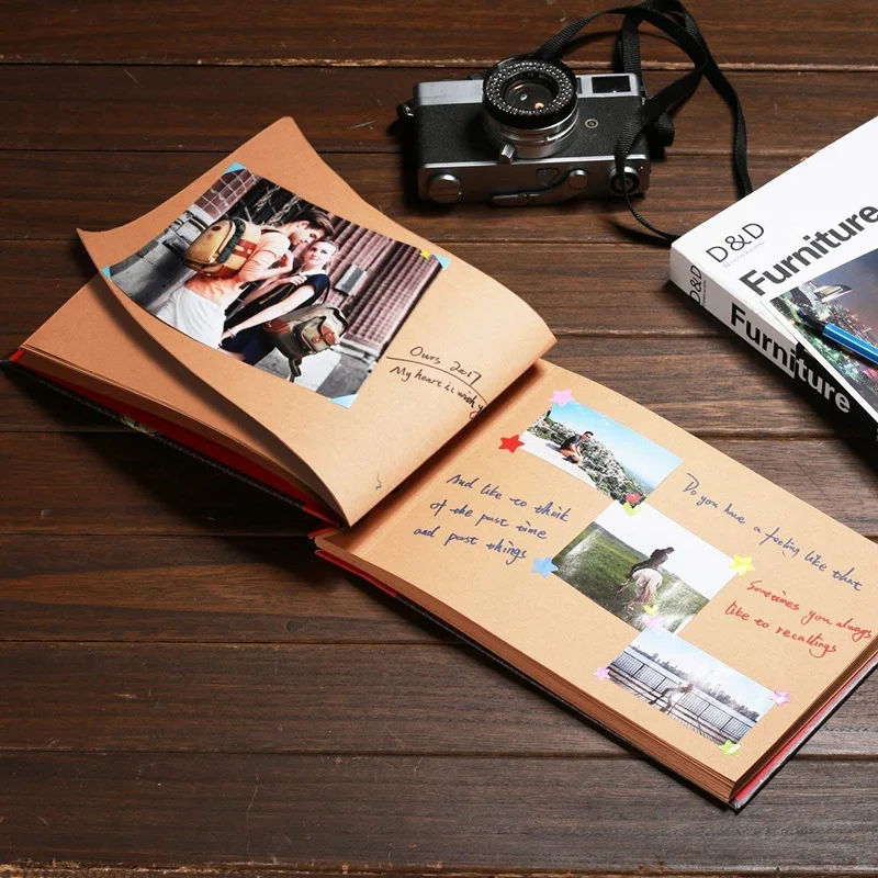 

Handmade DIY Album Paste Vintage Tether Album Our Adventure Book Up Family Scrapbook Photo Album