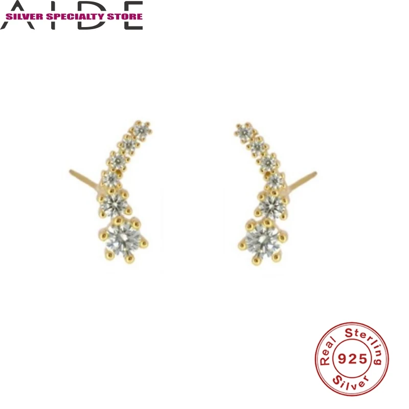 

AIDE 6 Zircon Flowers Earrings For Women 925 Silver Earrings Fashionable Stud Earrings Jewelry Zircon Pendientes Brincos Aretes