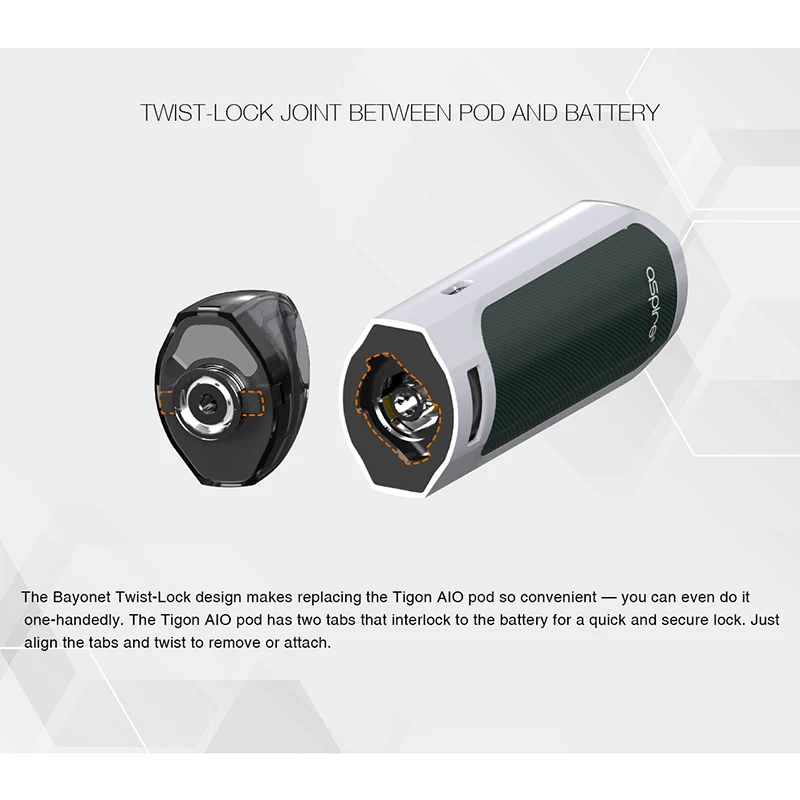 

In Stock! Aspire Tigon AIO Kit 1300mAh Battery 4.6ml Pod with Tigon Coils AIO Pod System Type-C Electronic Cigarette Kit Vape