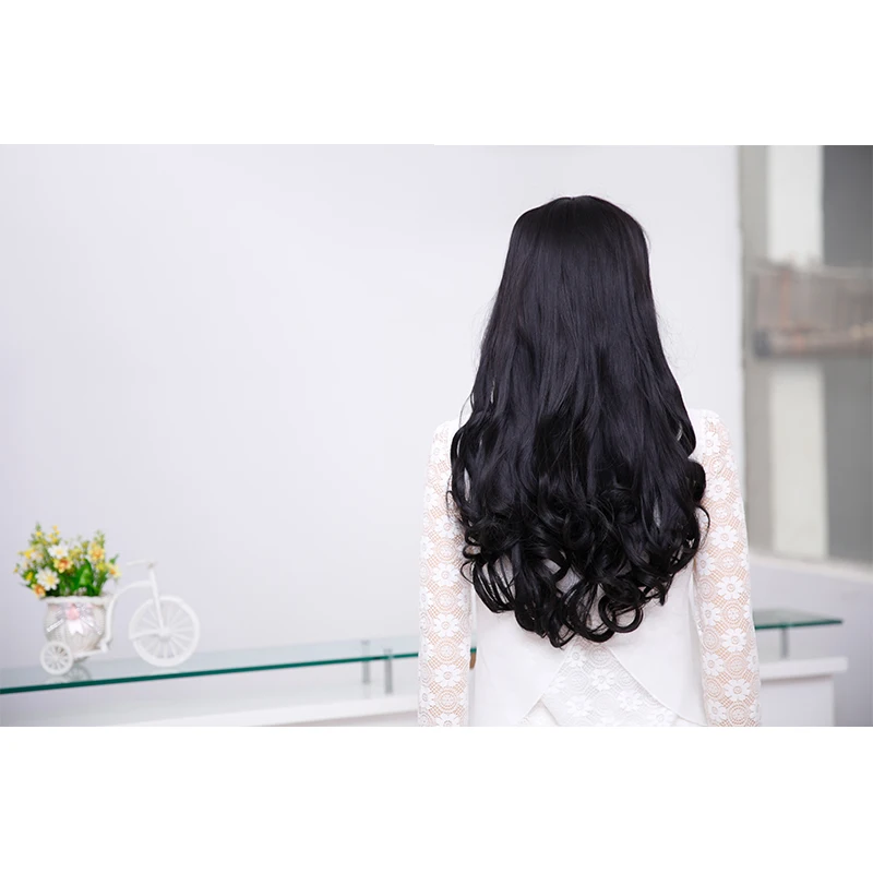 

Xuanguang synthetic heat-resistant fiber long wavy hair wig curly hair wig neat bangs suitable for women to wear daily