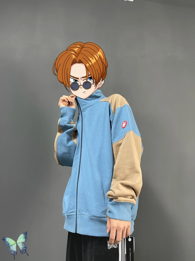 

Cavempt School Uniform Stitching Color Jacket Cav Empt High Quality Zip Jacket Men Women Fashion Casual Coat