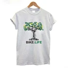 Футболка женская летняя, свободная, с рисунком дерева и велосипеда, в стиле Харадзюку