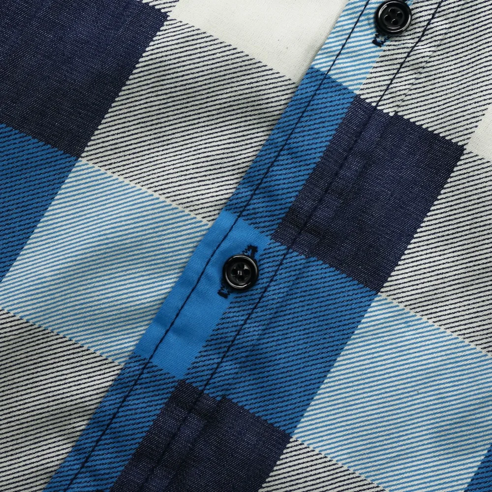 Nice Men Shirt Cotton Plaid Long Sleeve VogueSlim Blue Mens Clothing Camisa Masculina Europe Size Fashion | Мужская одежда