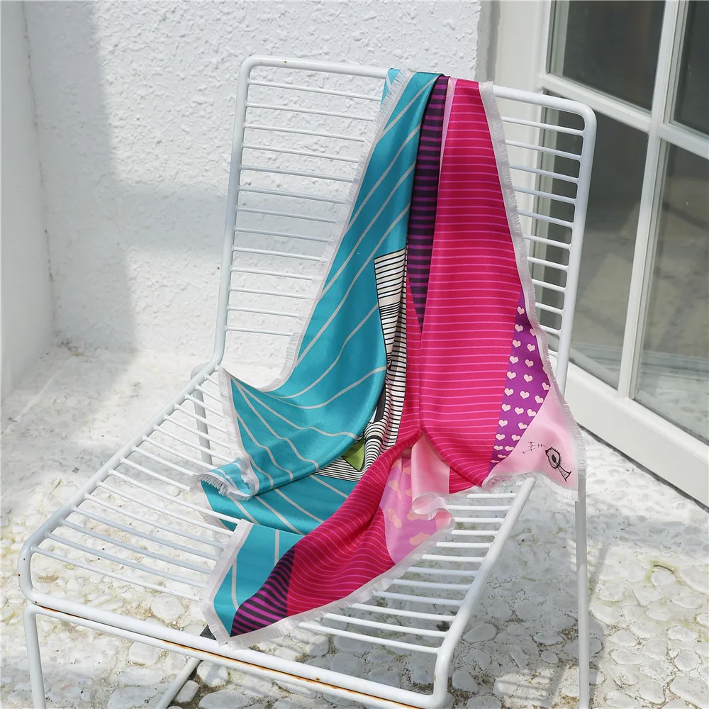 

63*63cm Wild Beard Silk Scarf Chinese Square Scarf Mulberry Silk Scarf Small Shawl Scarf