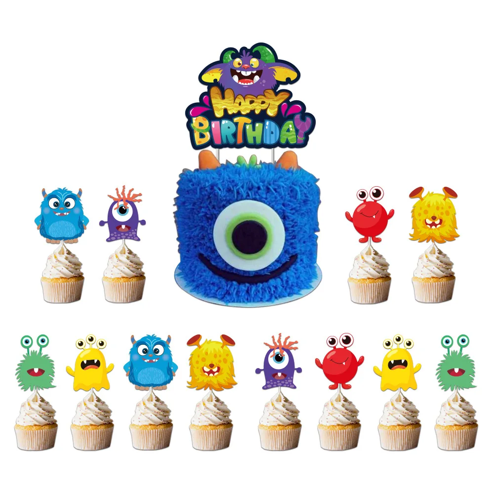 Мультяшный монстр инопланетянин украшение на день рождения воздушный шар баннер