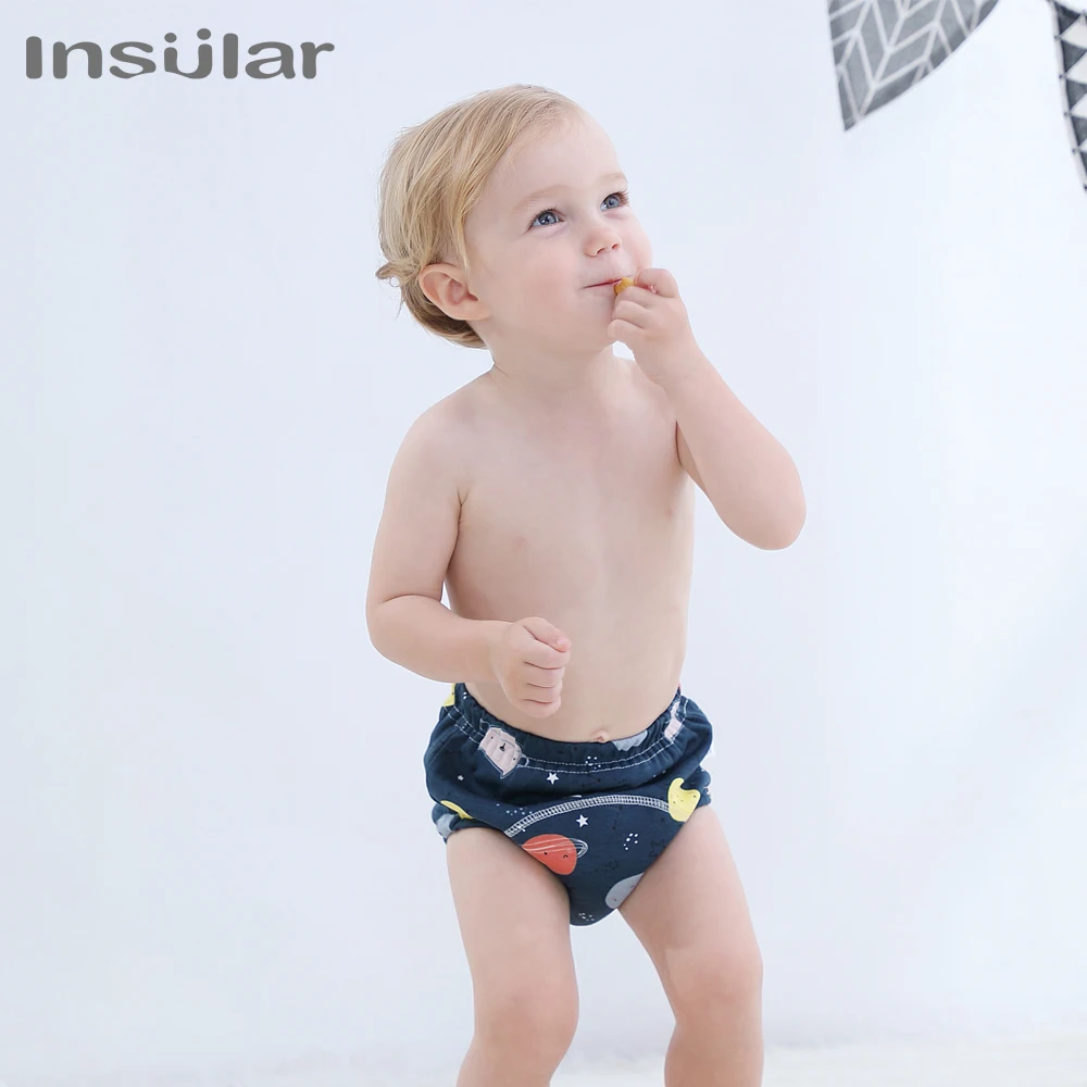 Insular-pantalones de entrenamiento de verano para beb&eacute;, pa&ntilde;al impermeable para beb&eacute;, ropa interior de aprendizaje para ni&ntilde;o, bolsillo para orina, 2 unids/caja-5