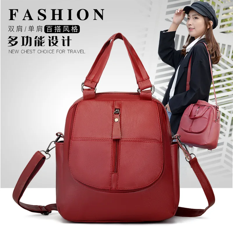 2021 new pu female bag woman backpack fashion leisure travel backpack student school bag woman bag shoulder bag shoulder bag sac