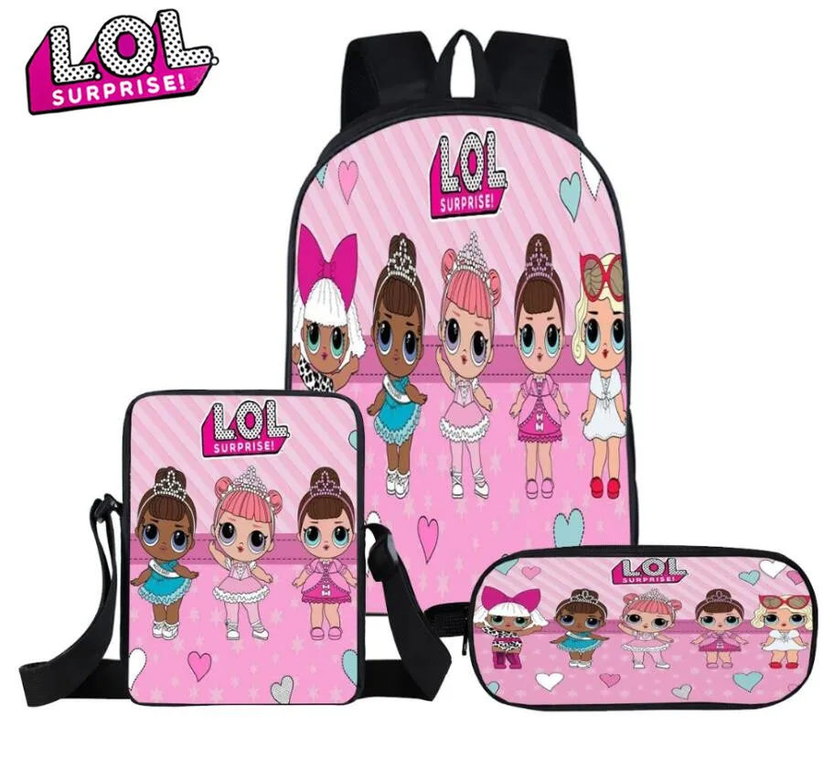 Детский Школьный рюкзак с сюрпризом для кукол L.O.L прекрасный ортопедический