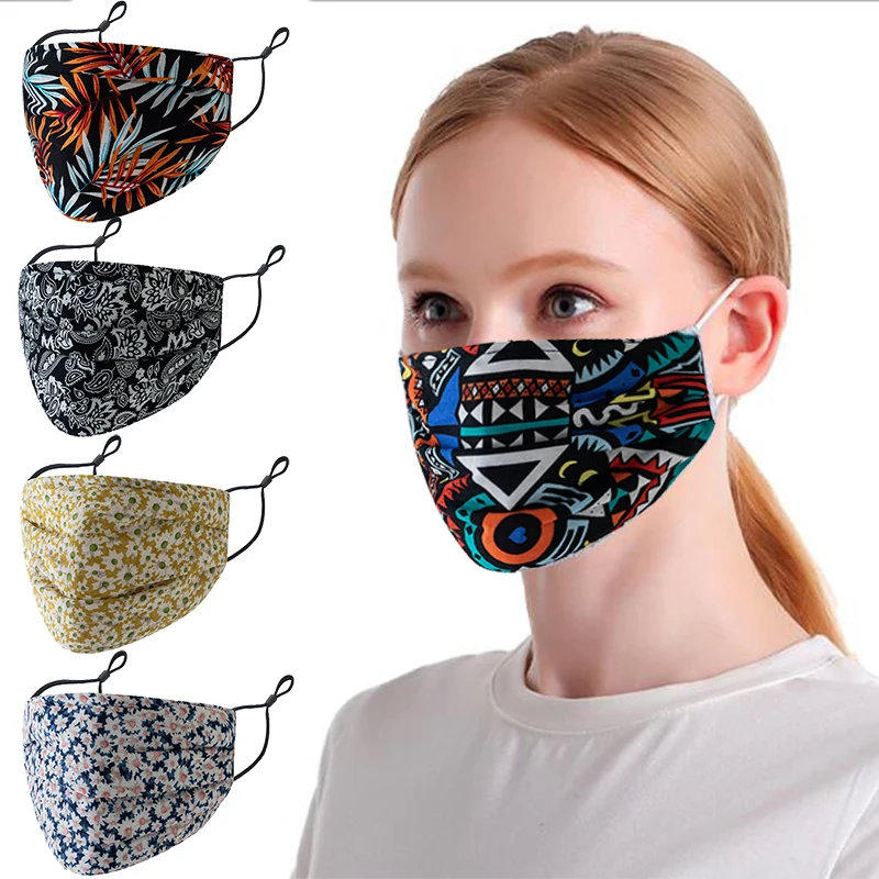 

Fashionable Personality Color Stitching Mouth Mask Breathable Dust-proof Cotton Face Mask Washable Adjustable Reusable Mask