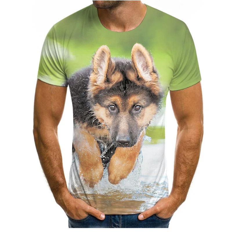 

New 2021 summer men's T-shirt Harajuku leisure sports short sleeve animal pattern men's and women's fashion T-shirt 3D printing