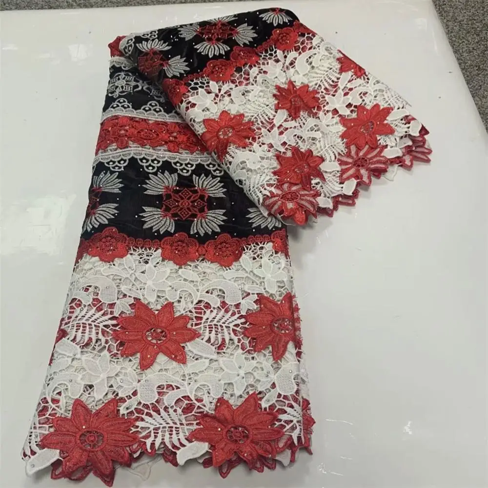 African Lace Fabric Black Color Guipure Tulle 2020 High Quality Nigerian Cord For Wedding Dresses | Дом и сад