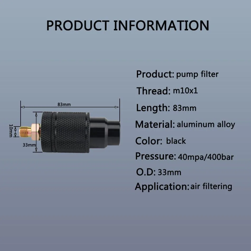 Насос высокого давления фильтр PCP для пейнтбола ВВС M10x1 40 МПа Воздушная