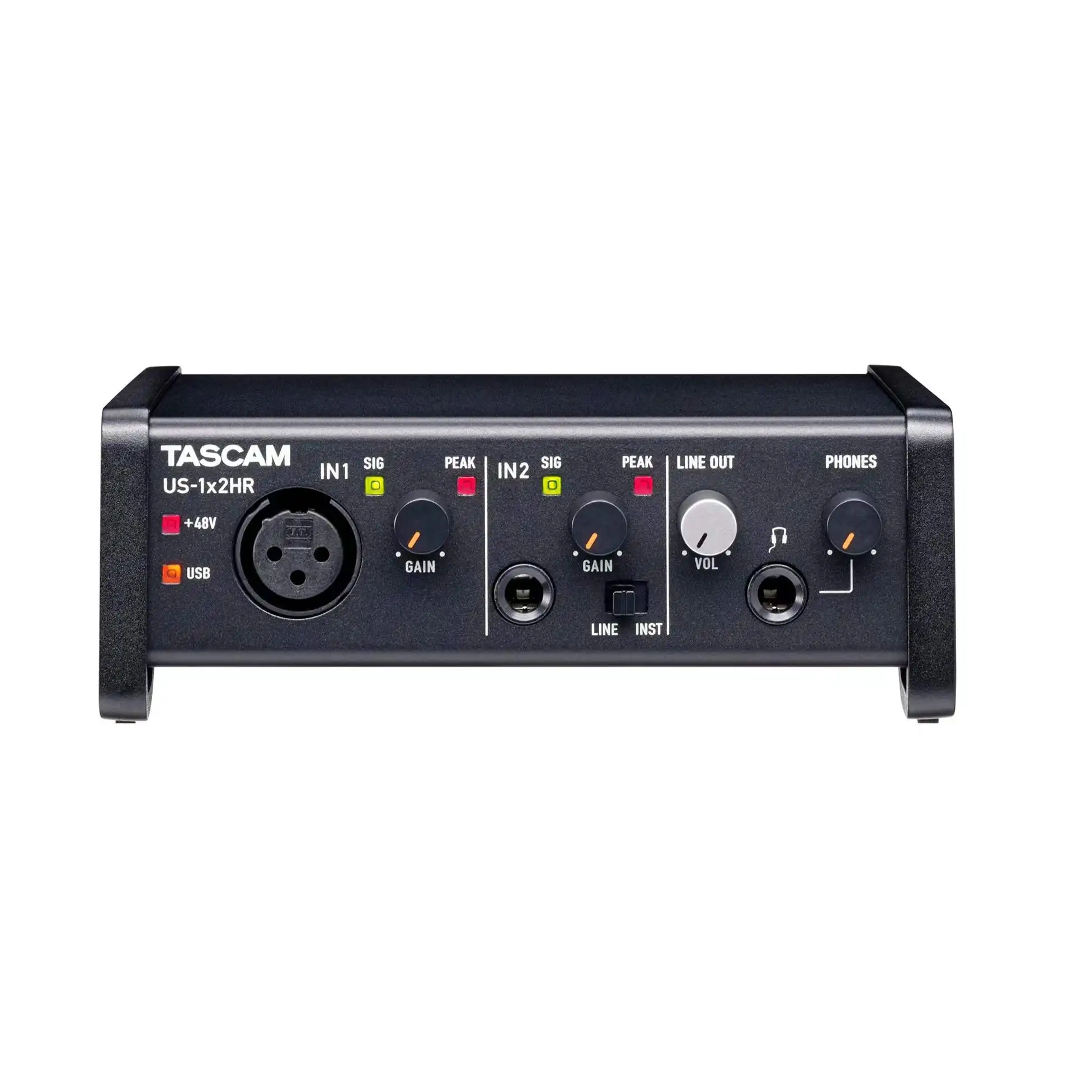 Tascam us-1x2 HR versatile audio interface with 2 inputs (1 mic/1 line) and a USB-C port for guitar/vocal recording musician | Электроника