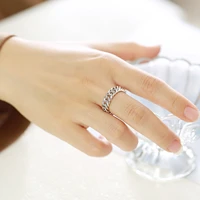 6mm stainless steel chain link fashion trendy girls ring punk mechanical chain mens finger jewelry