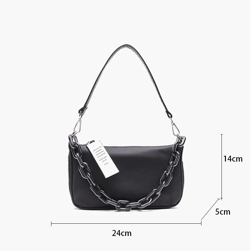 

Korea Baguette Bag For Women Nylon Chains Shoulder Bag Vintage Nylon Street Armpit Bag Girls Shoulder Bag Lady Handbag