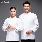 Униформа для шеф-повара, однотонная, двубортная, дышащая, с длинным рукавом