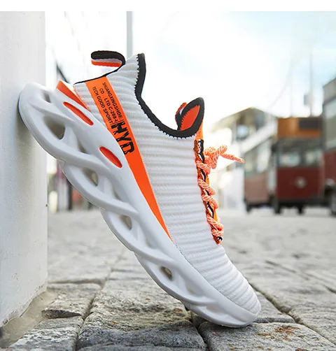 Summer Trend Style Men's Casual Shoes 2019 New Fashion Breathable Mesh Light Personality Sneakers Flying Weaving Tenis Masculino | Спорт и