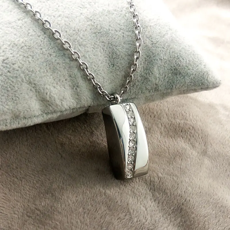 Ожерелье из нержавеющей стали с кристаллами памятное ожерелье урной и золом для