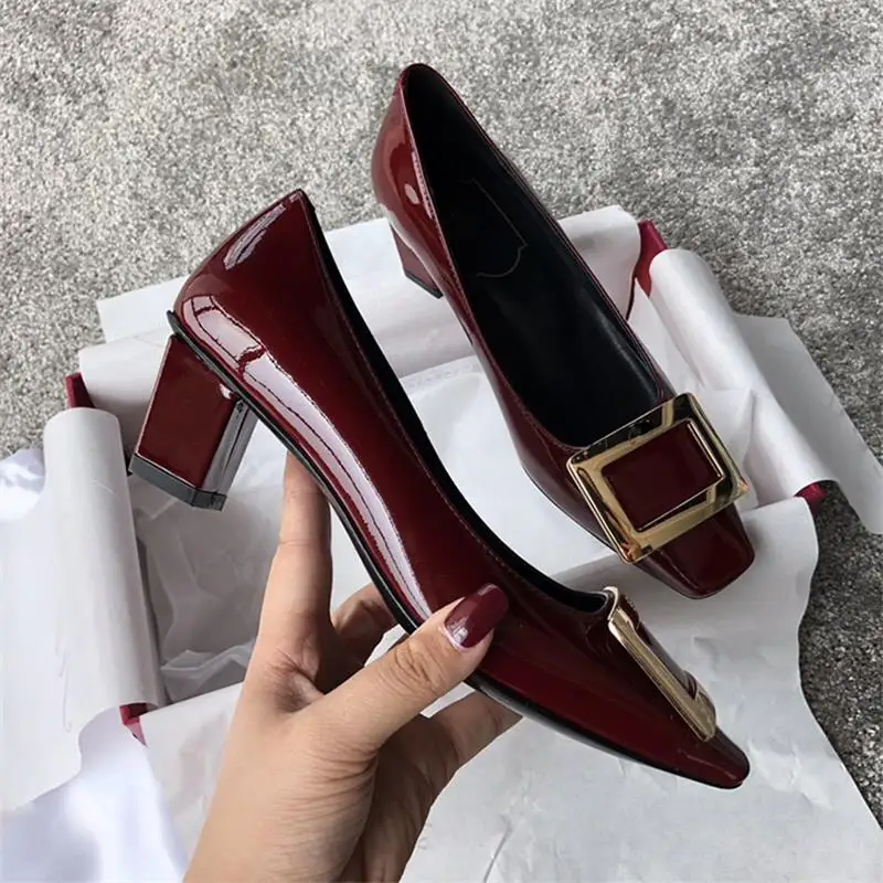 Туфли-лодочки женские из лакированной кожи на высоком каблуке 5 см | Обувь