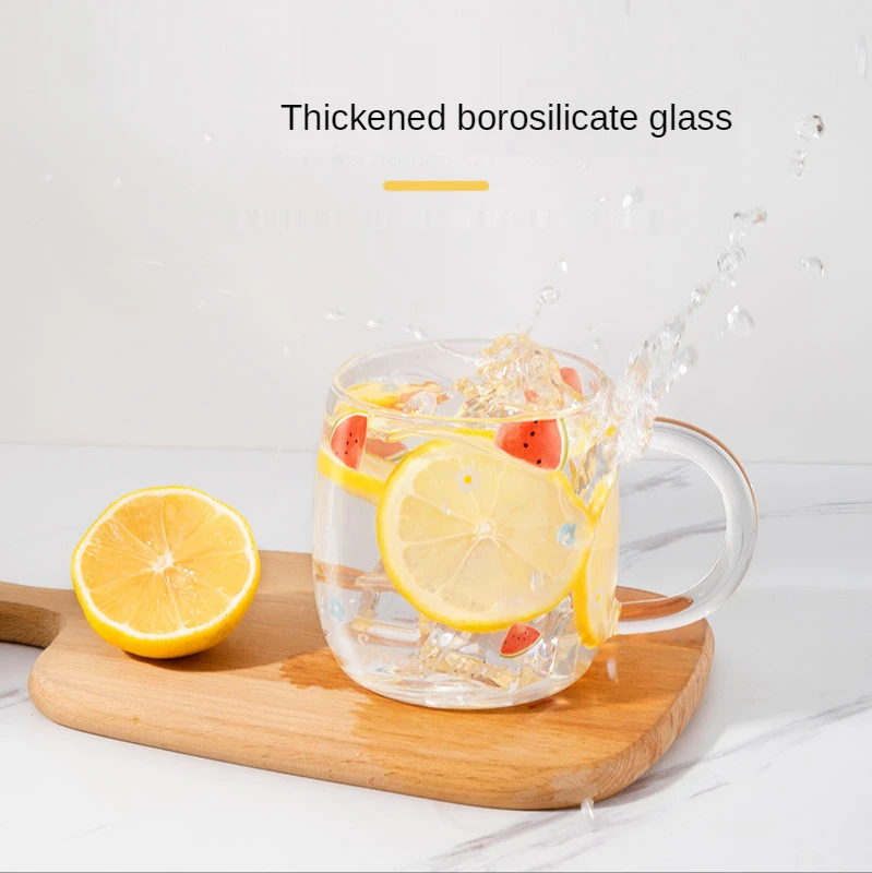 

Tea water separation glass with lid office water cup female student Korean version cute flower tea cup fruit tea tea leak