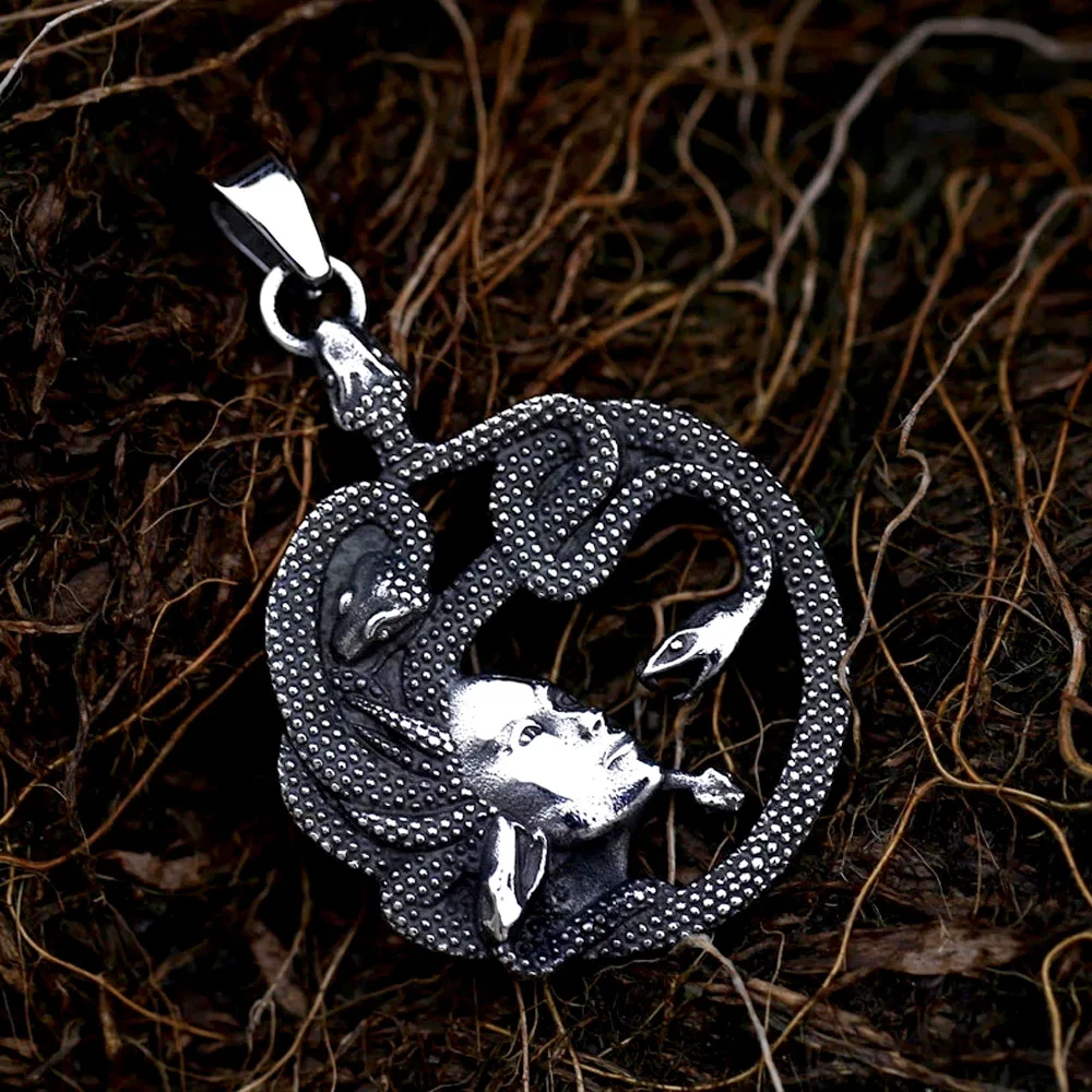 Панк готический греческая мифология змея головы Медузы кулон ожерелье мужчины