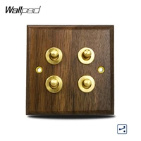 4 gang toggle switch wallpad luxury desgin wood brass rocker light switch plate interruptor z8 best sellers