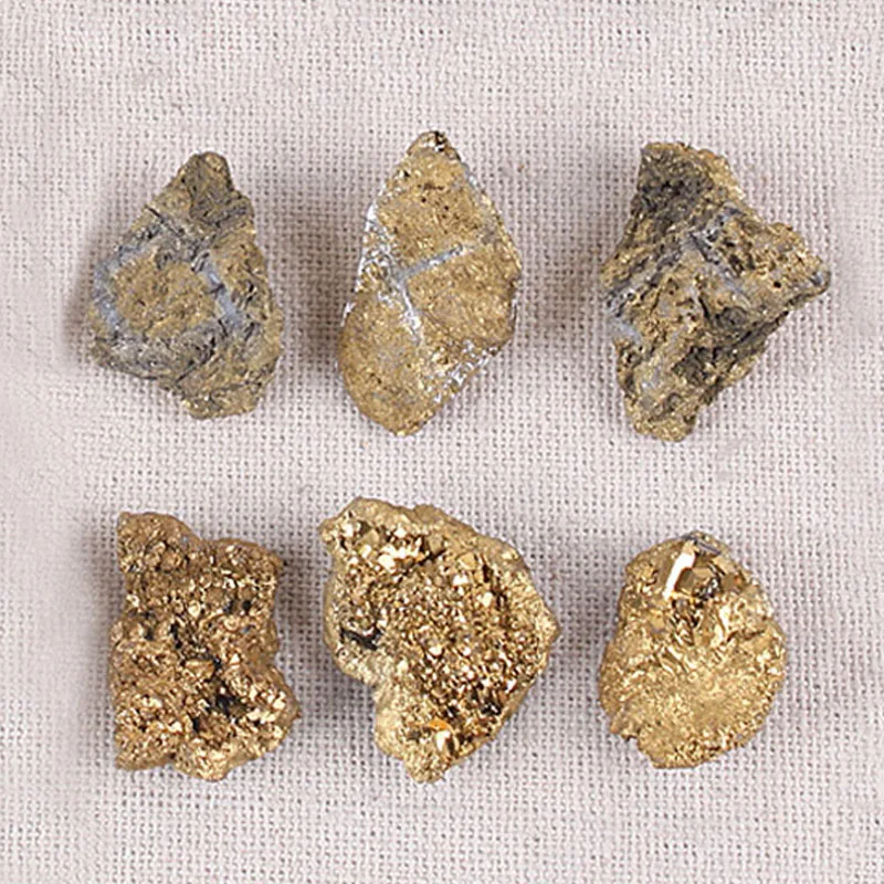 Натуральный натуральный золотой Титан аура геодезы Агат Минеральный Камень руды