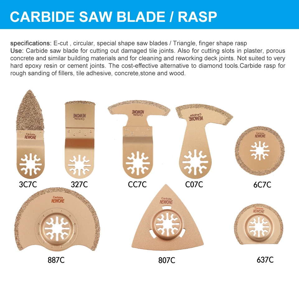 

NEWONE Multi Oscillating Saw Blades Combo HCS/Japan-tooth/Bi-metal Electric Renovator saw blades Accessories for Woodworking