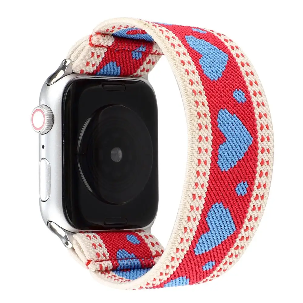 

Для Apple Watch Band 6 SE 5 4 3, ремешок Solo Loop для iwatch 38 мм 40 мм 42 мм 44 мм Correa, эластичный нейлоновый ремешок для часов.