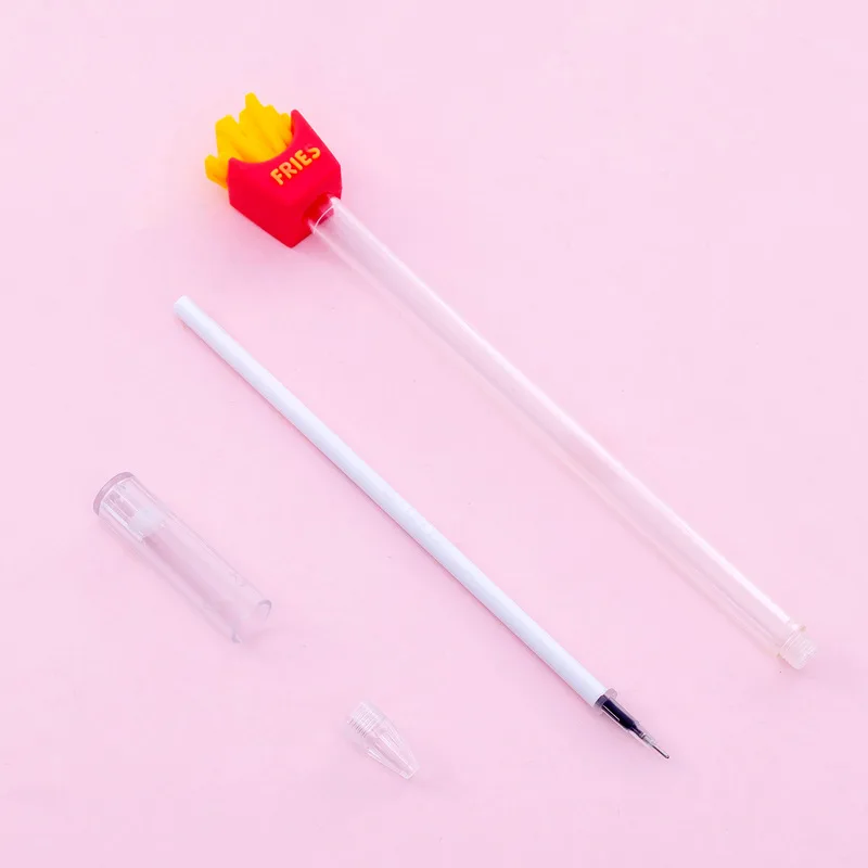 

40PCS Classic Fast Food Hamburger Drink Modeling Gel Pens Black 0.5mm Student Creative Stationery Kawaii School Supplies