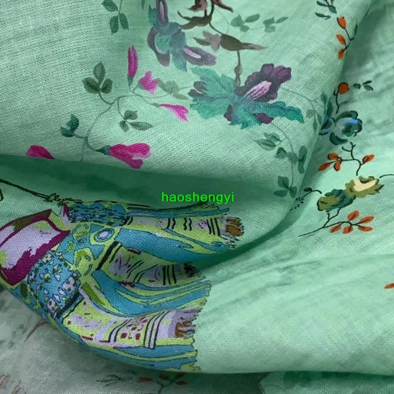 Ткань из рами в китайском стиле с цифровым принтом | Дом и сад