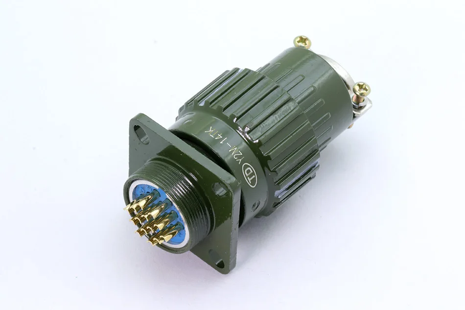 1 комплект Y2M военный авиационный разъем, зеленый цвет разъем XLR, 2-16 контактов, подключение питания/передача сигнала - Цвет: 14pins