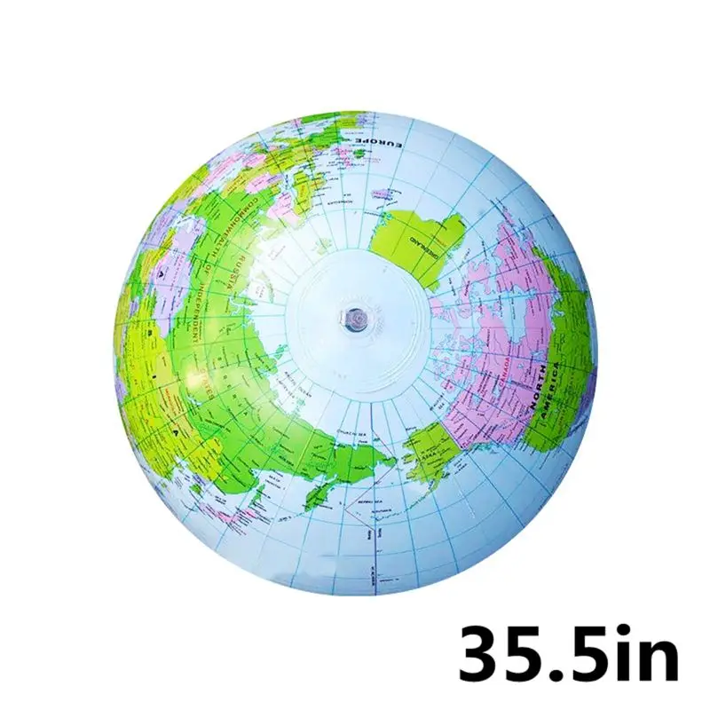 

90cm Inflatable Globe World Earth Ocean Map Ball Educational Supplies Geography Learning Educational Beach Ball Kids Geography