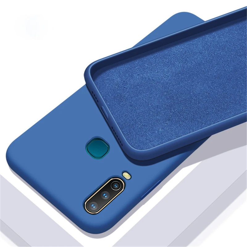 Синий Конфетный, TPU чехол для Vivo V17 Neo чехол из углеродного волокна сплошной цвет Жидкий чехол для телефона для Vivo Z5X V15 Z1 Pro Y81 чехол Vivo iQOO Neo - Цвет: Синий