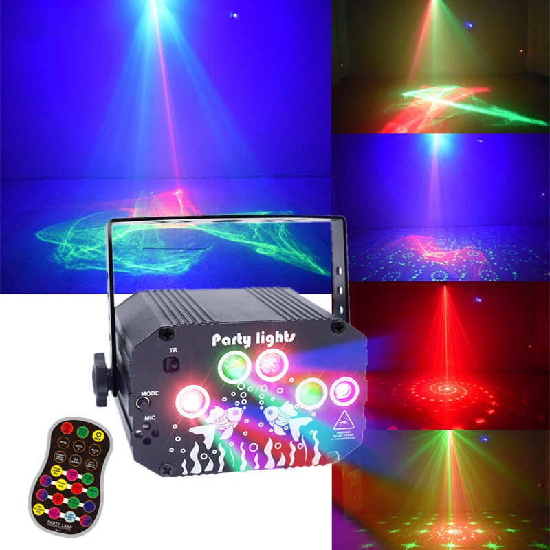 

Светодиодный лазерный прожектор с USB-зарядкой, освесветильник для диджея, вечеринки, дискотеки, сцсветильник освещение для свадьбы, дня рож...