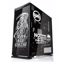 Death Coming Personalized Vinyl Stickers For ATX PC Case  Decorate Computer Host Cool Decal Removable Waterproof Hollow Out
