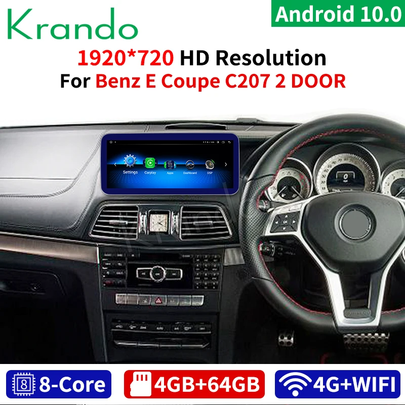 

Krando android 10.0 8 Core 4+64G Car GPS Navigation Multimedia Player for Benz E Coupe C207 2 DOOR 2009-2016 RHD With WIFI Radio