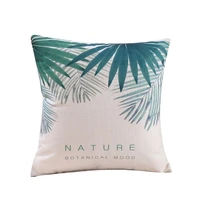 pillowcase decorate sofa car cushion cover 45x45cm tropical wind botany green leaves linen printing pillowcase cotton and linen