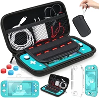 mooroer compatible with nintendo switch lite carrying case with accessories kittempered glass screen protector 6 thumb grip cap