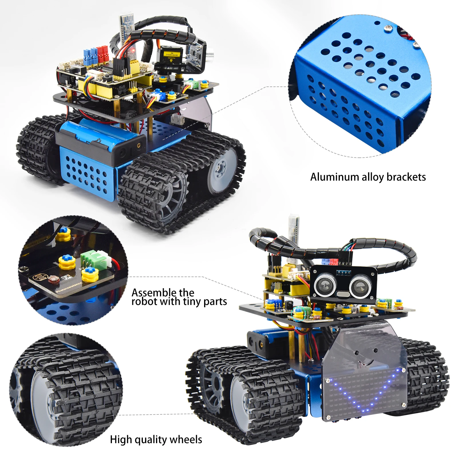 Newly Version! Keyestudio Mini Tank Robot Car V3.0 For Arduino Robot Car Kit DIY Electronic Kit STEM Kids Programmable Toys images - 6
