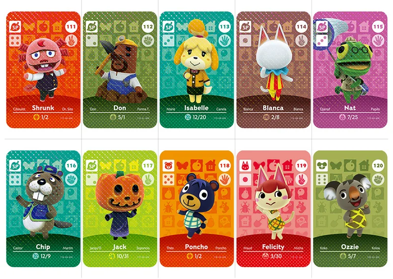 091 120 наклейки на скрещивание животных Amiibo Amibo Card Nfc Ntag215 ДЛЯ NS игр новые горизонты