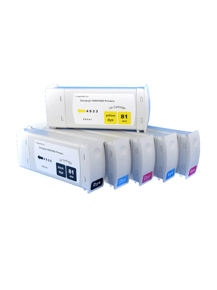 Совместим с чернильным картриджем hp81 для 81 DesignJet 5000/5500 C4930A C4931A C4932A C4933A C4934A C4935A |